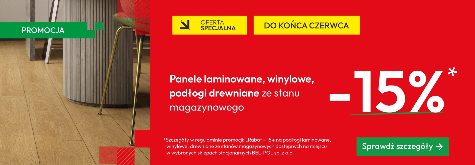 Promocja -15% na panele i podłogi ze stanu magazynowego